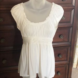 Studio M white rayon/spandex top